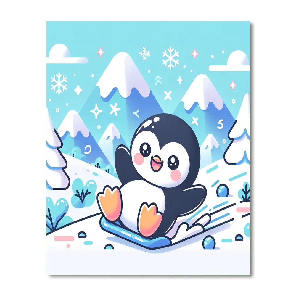 Cuddly Baby Penguin Numbered Painting Kits