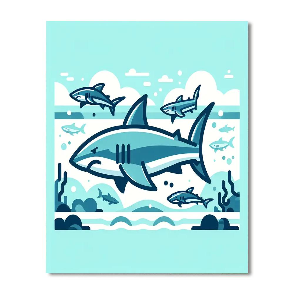 Savvy Sharks Painting By Numbers Kit