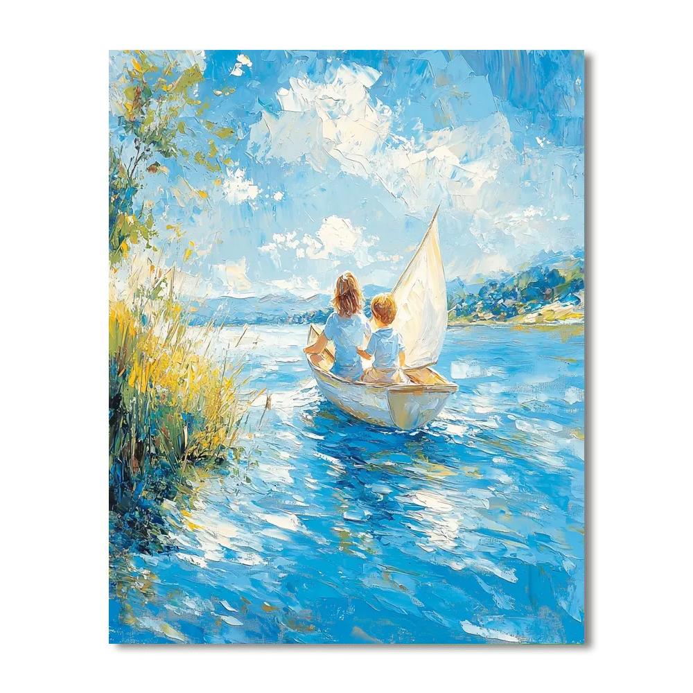 Sailing Together In Love Number Painting