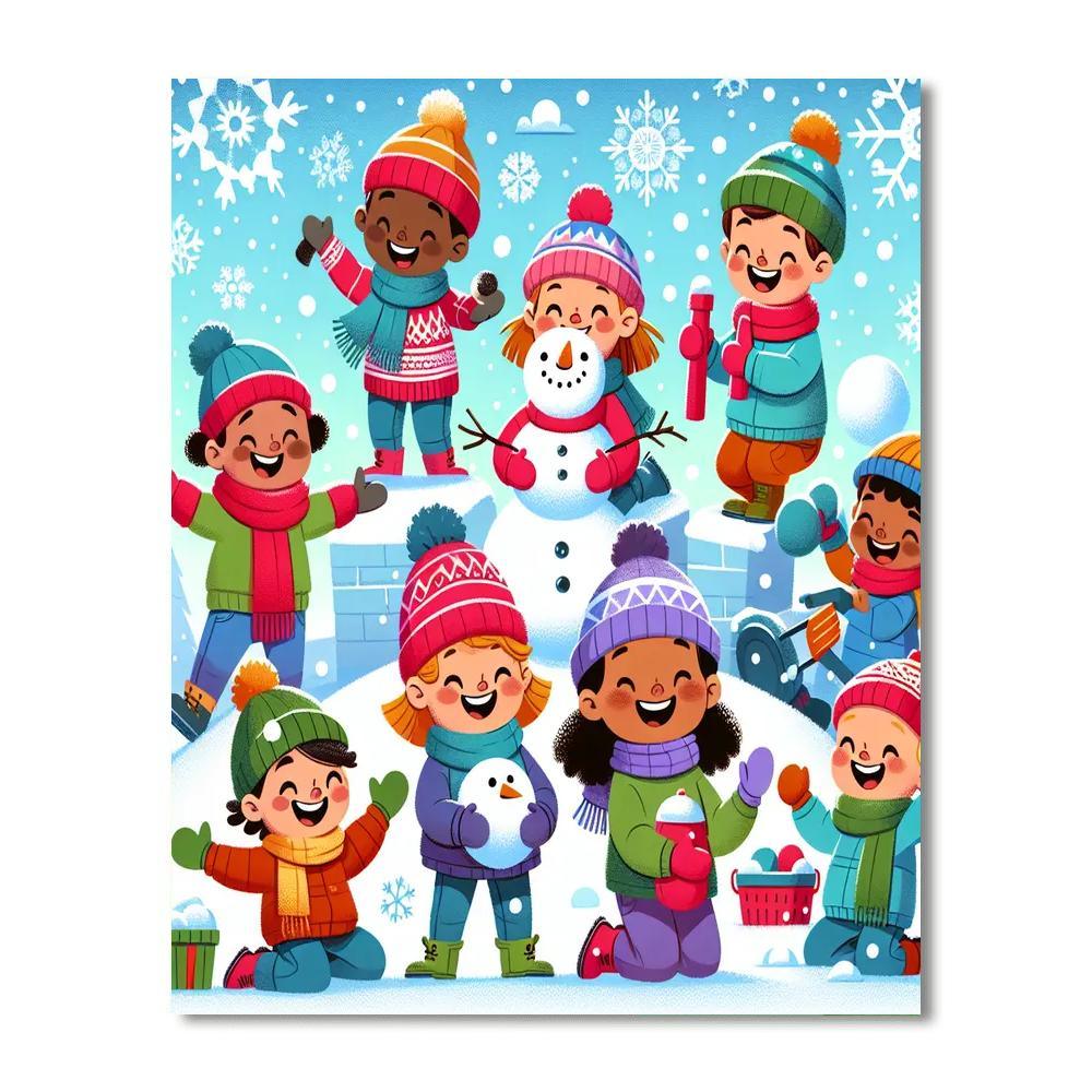 Playful Snow Day Number Painting