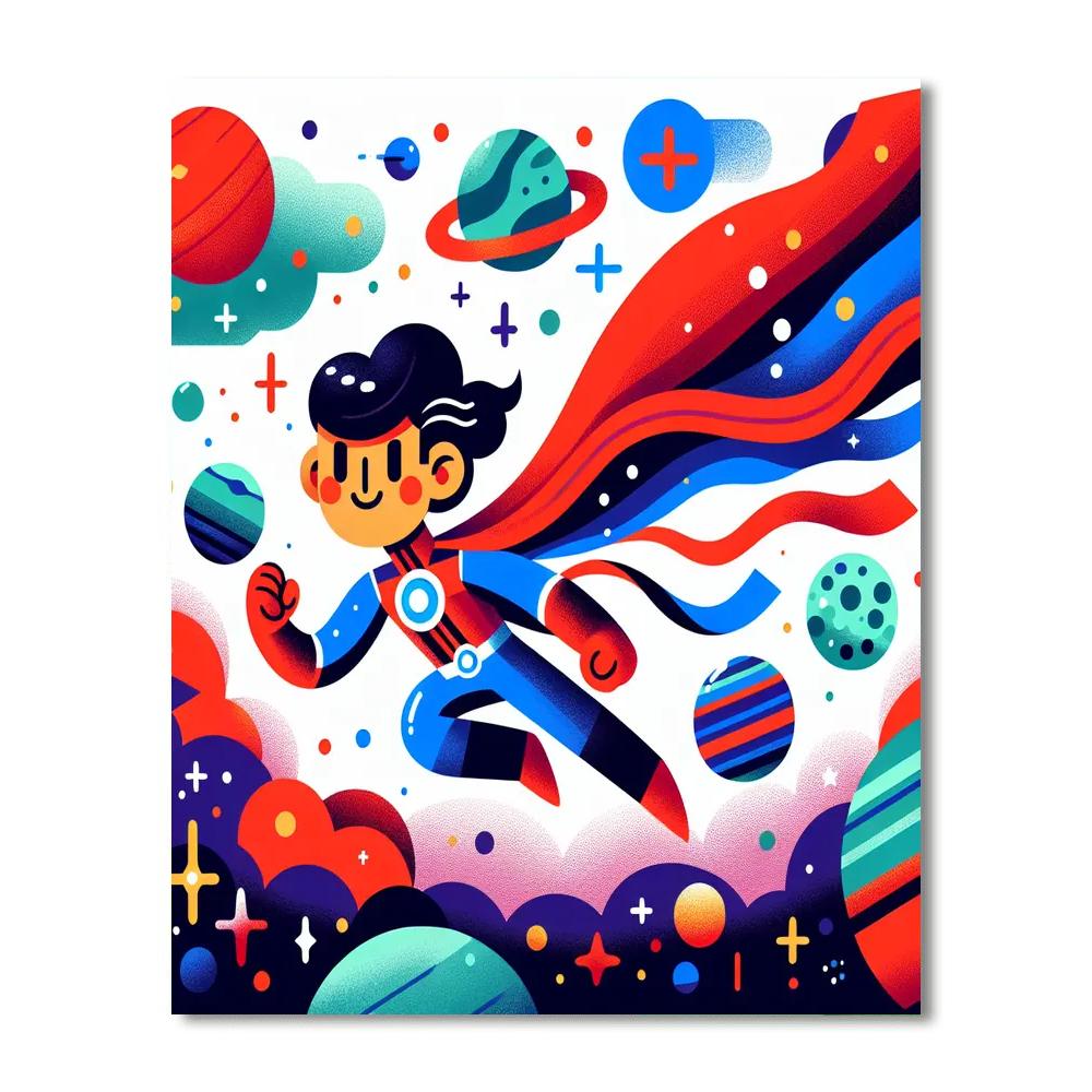 Superhero Galactic Mission Paint By Numbers Art