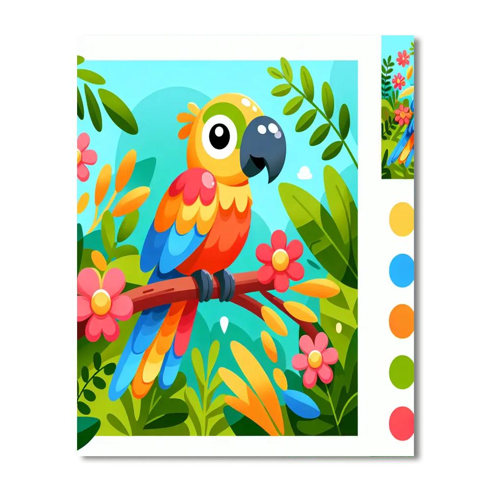 Fun-loving Parrot Number Painting