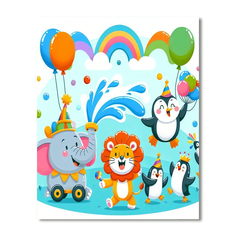 Happy Zoo Parade Numbered Painting Kits