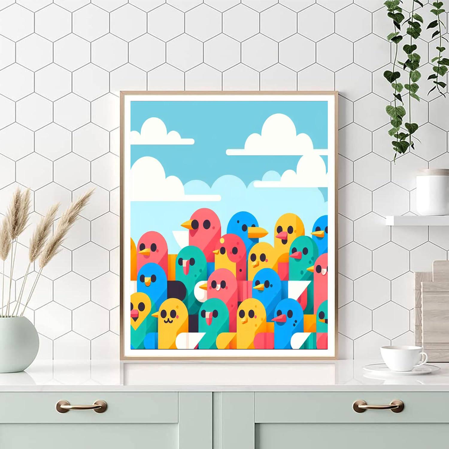 Chirpy Bird Parade Numbered Painting Kits