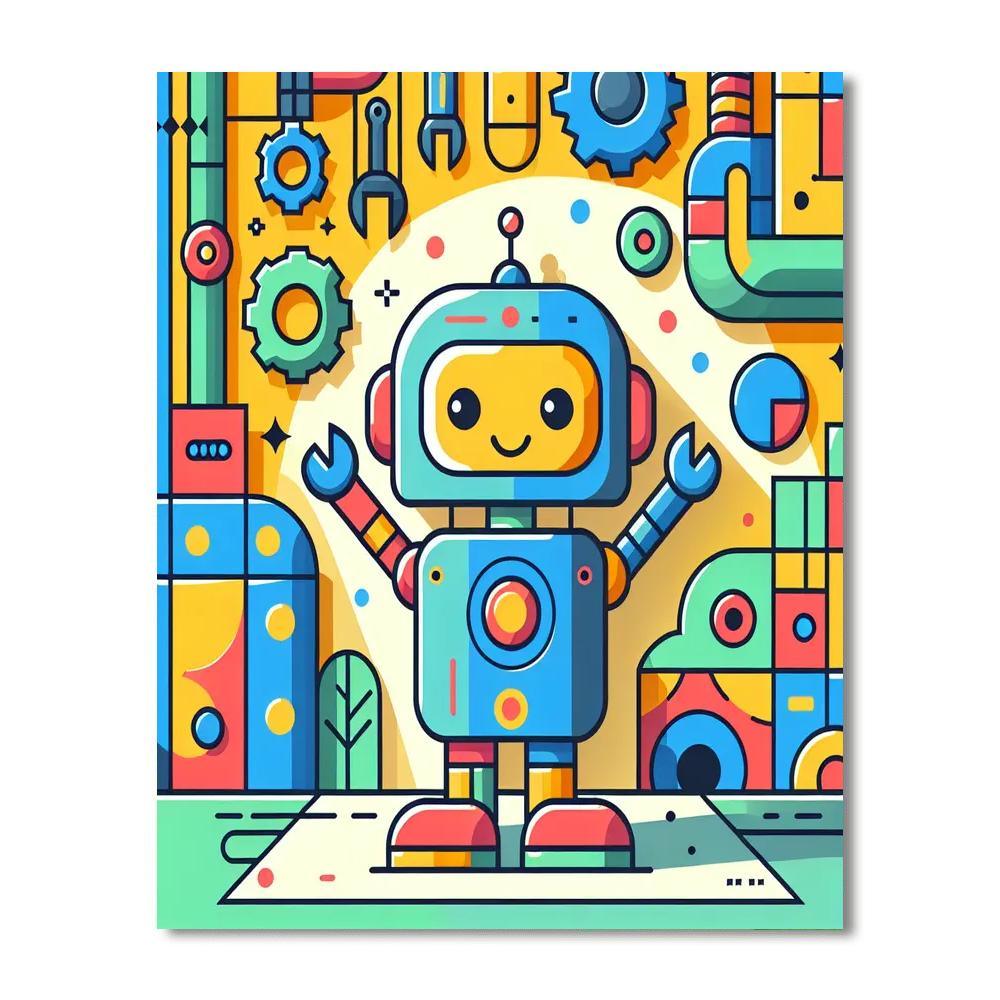 Robotic Fun Factory Paint By Numbers Art