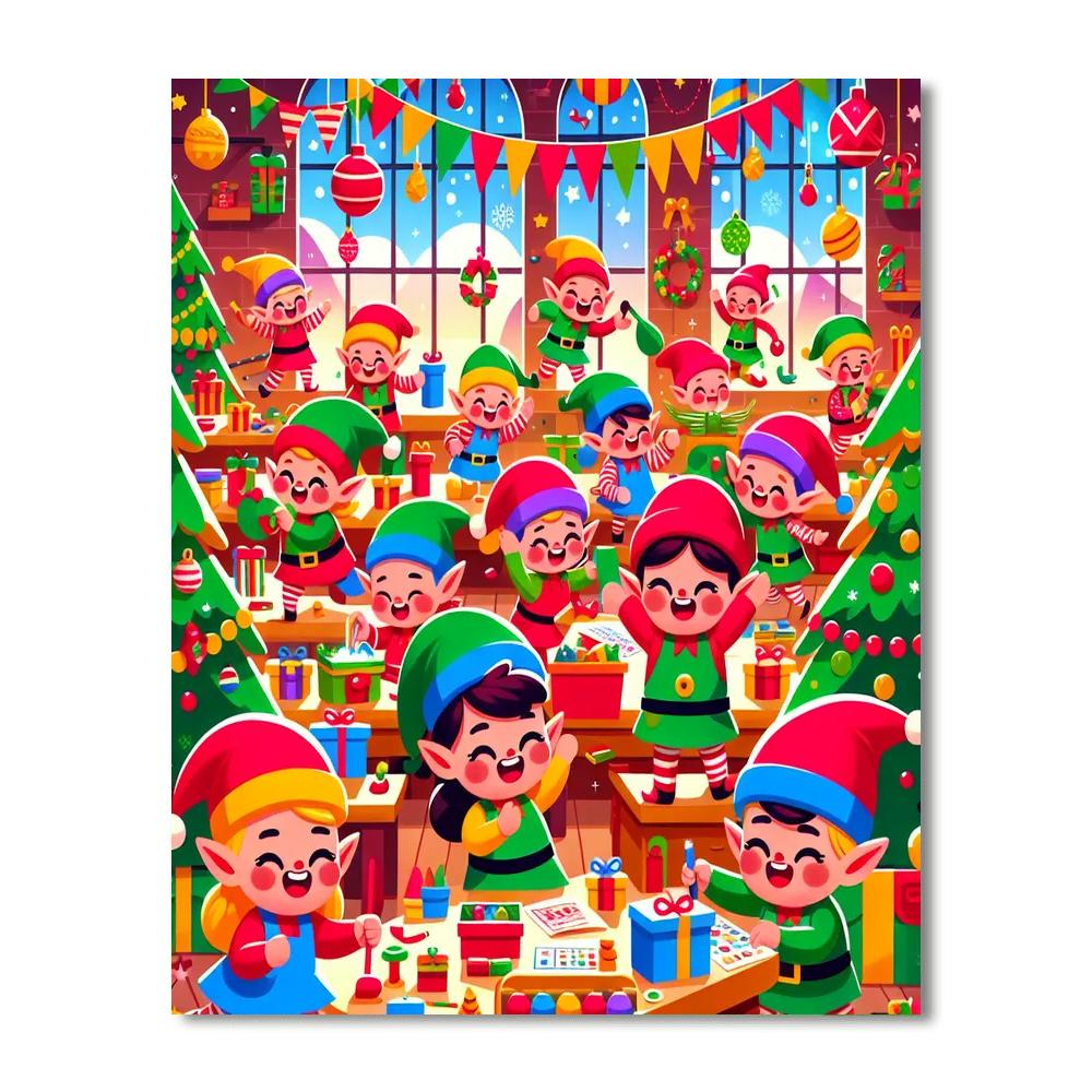 Merry Little Elves Numbered Painting Kits