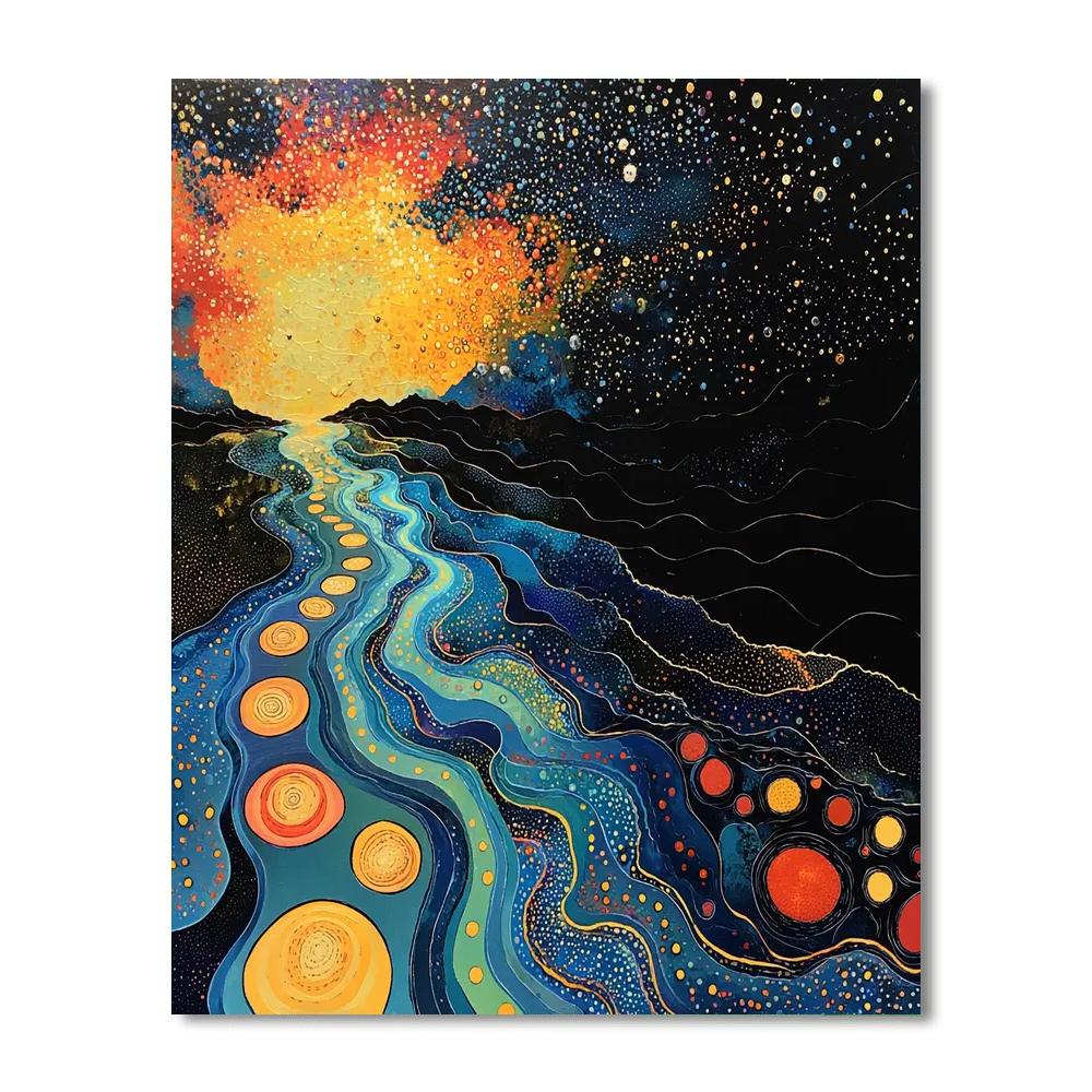 Yayoi Kusama Inspired Celestial Waves Of Color  Paint By Number