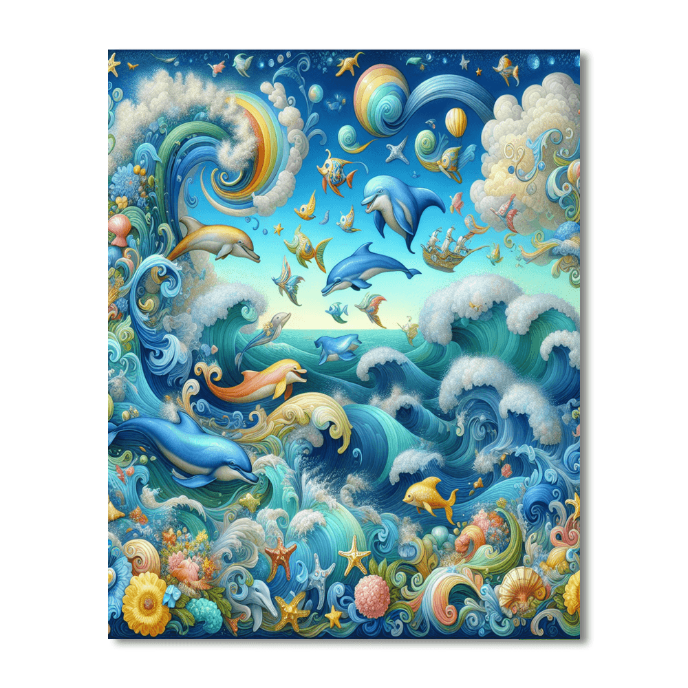 Bubbly Ocean Splash Paint By Number