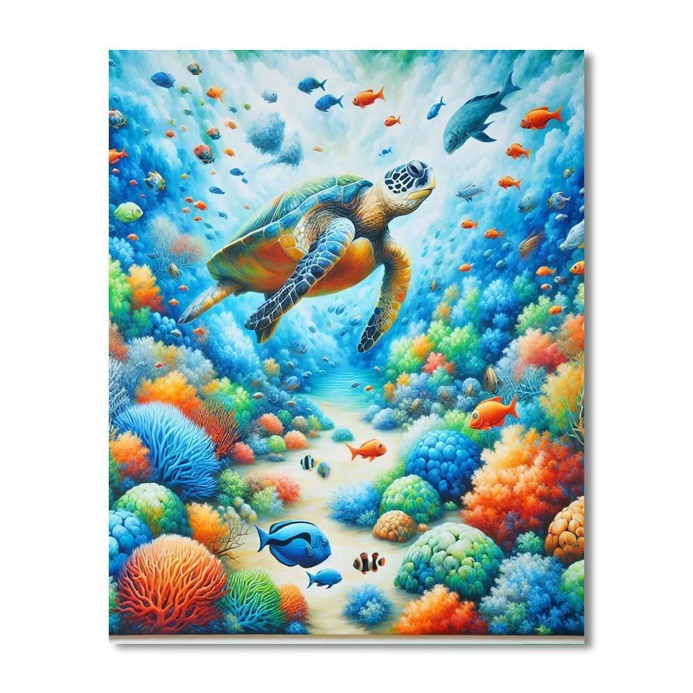 Turtle's Ocean Journey DIY Paint By Numbers