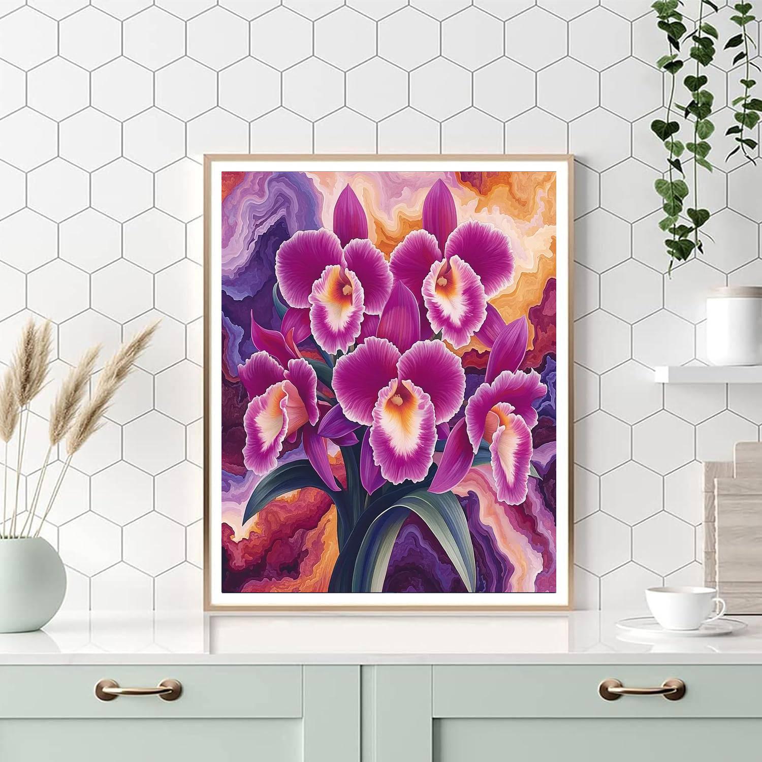 Georgia O'Keeffe Inspired Elegant Orchids  Paint By Number