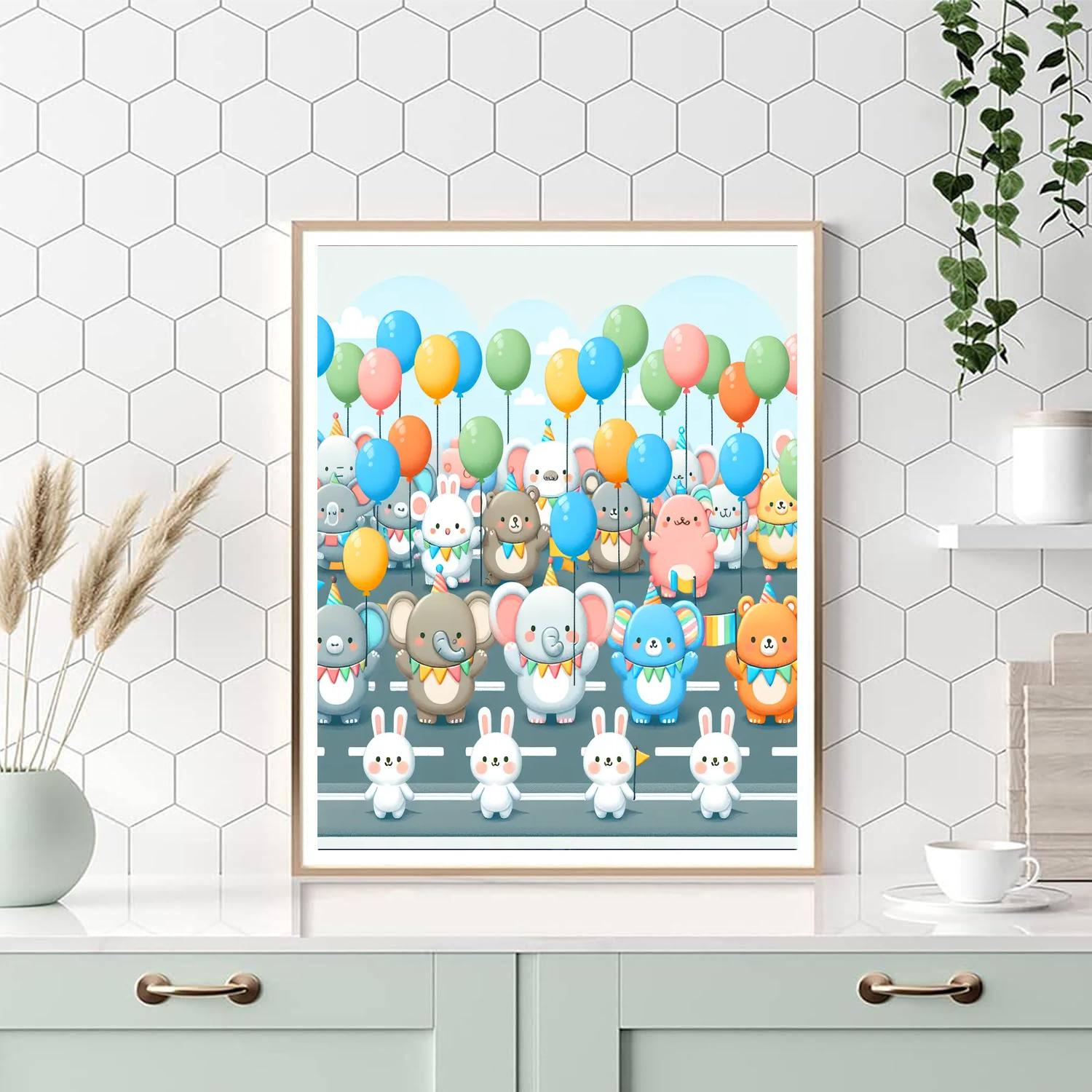 Epic Animal Parade Number Painting