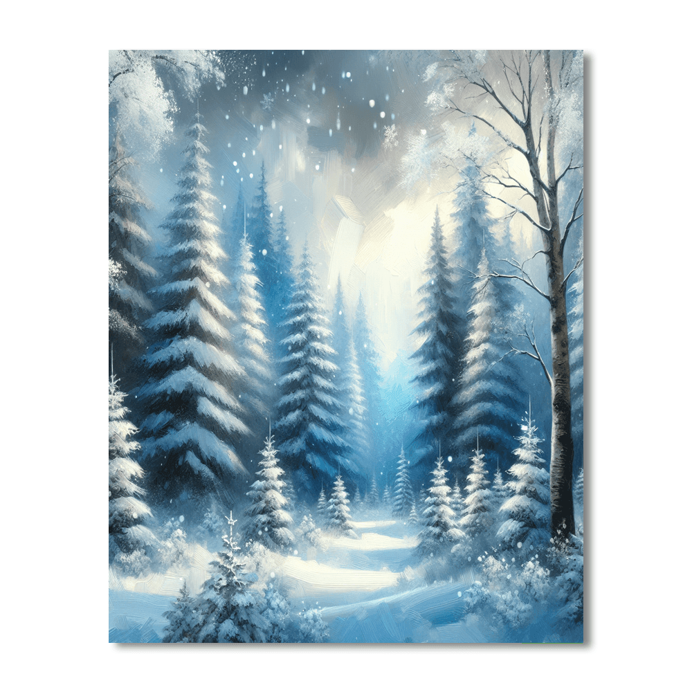 Enchanted Winter Woods Number Painting