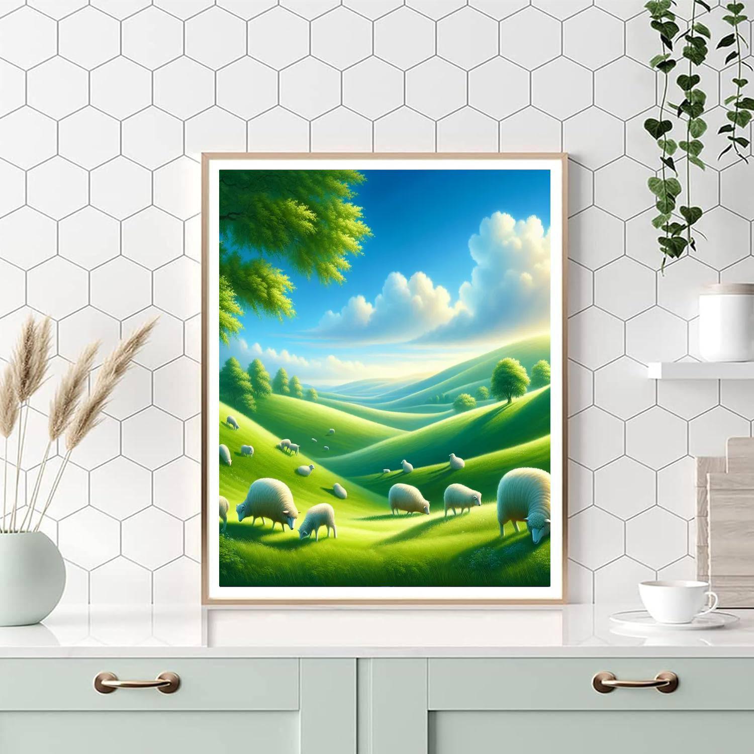 Serene Pastoral Landscape Painting By Numbers Kit