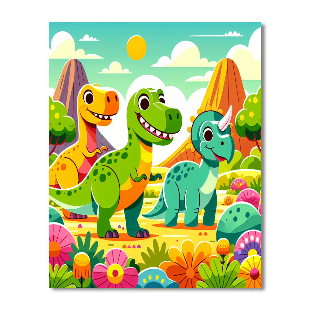Dino Friends Adventure DIY Paint By Numbers