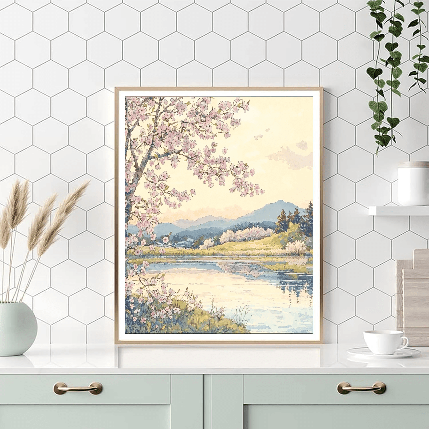 Utagawa Hiroshige Inspired Cherry Blossom Reverie  Paint By Color