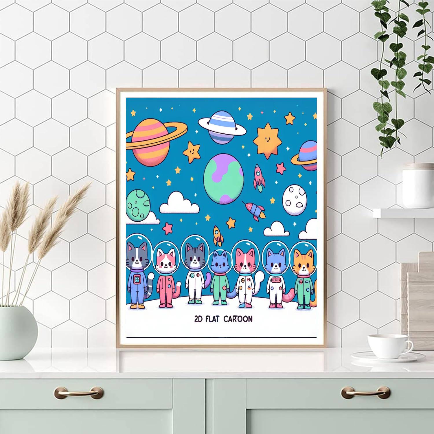 Space Invader Cats Numbered Painting Kits