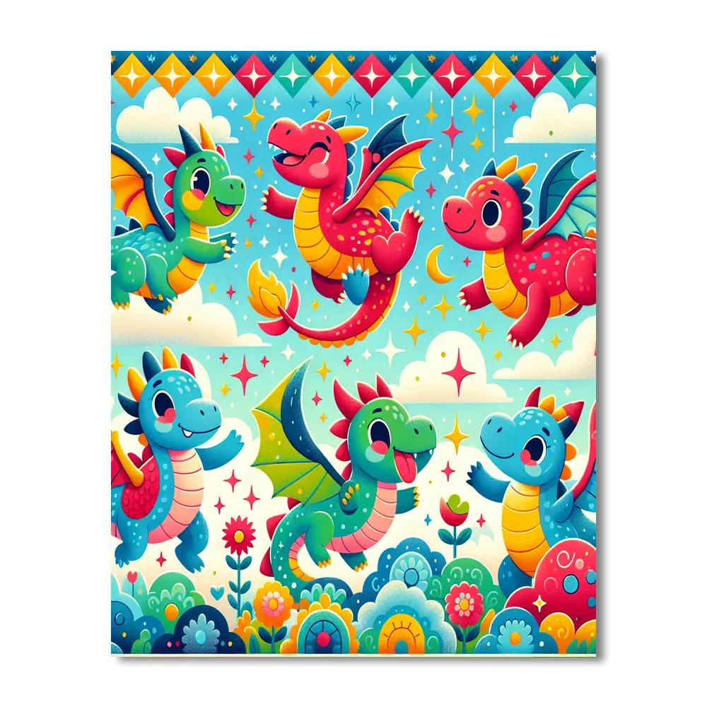 Dancing Dragons Paint By Numbers Art