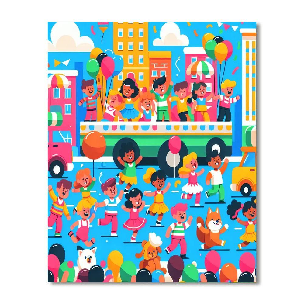 Rainbow City Parade Numbered Painting Kits