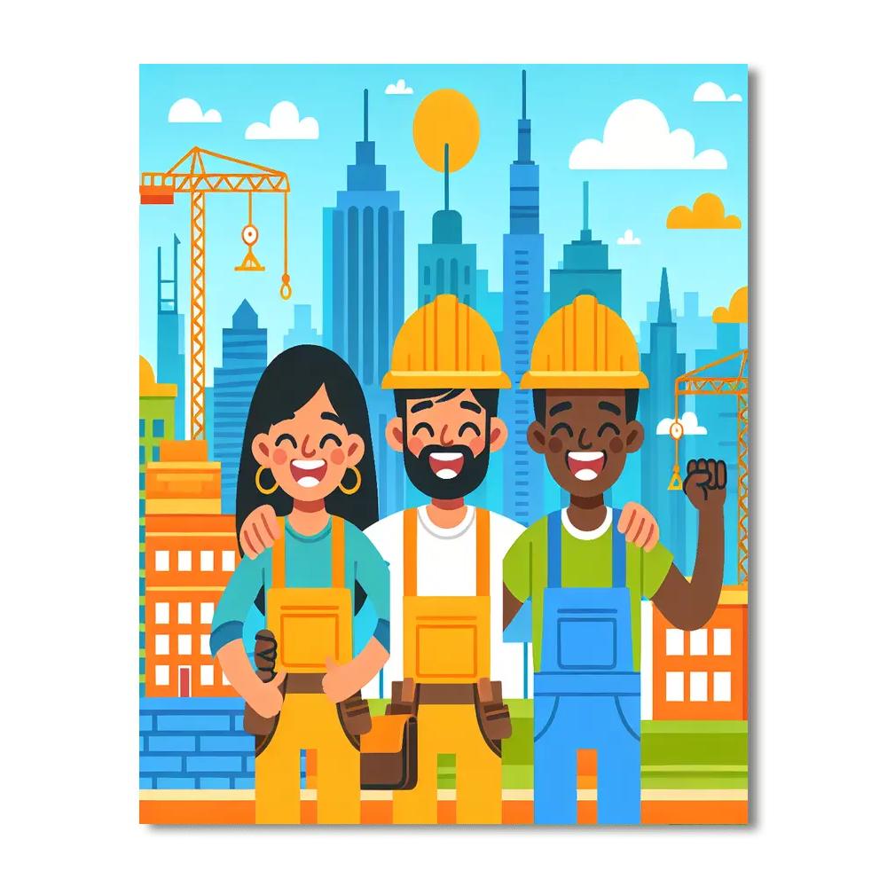 Creative Construction Crew Paint By Numbers Art