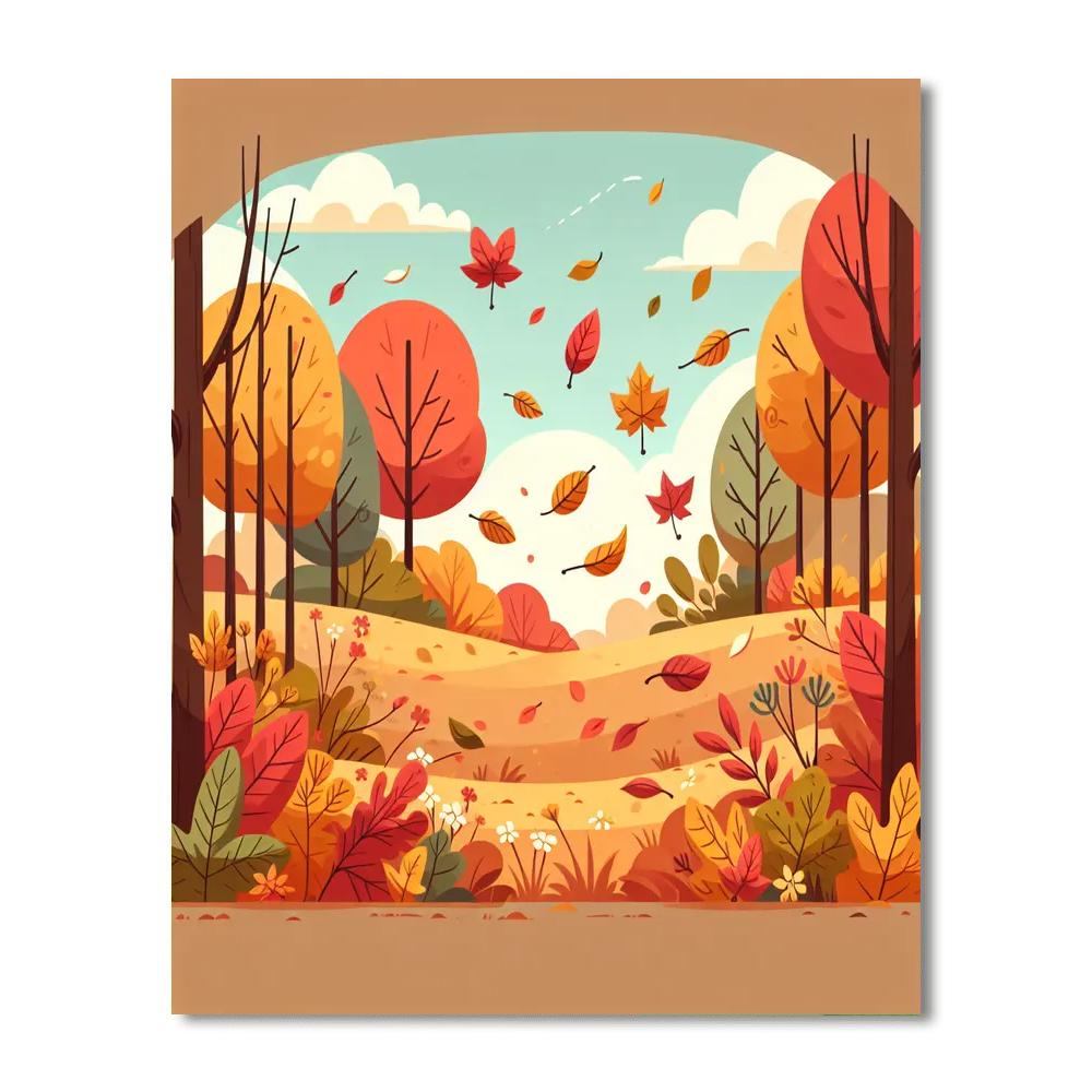 Autumn Leaves Adventure Paint By Numbers Art
