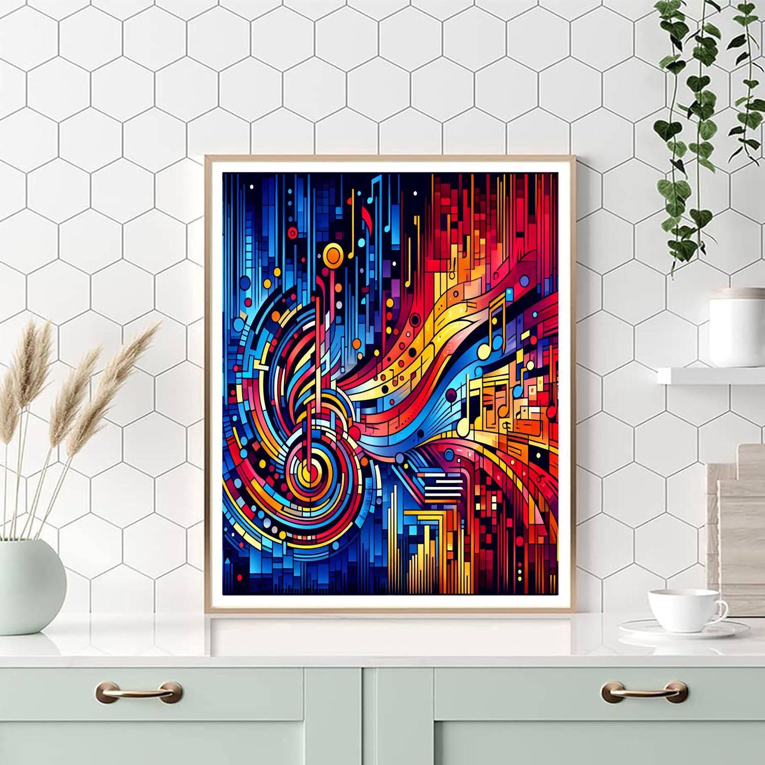 Abstract Music Vibes Paint By Numbers Kits