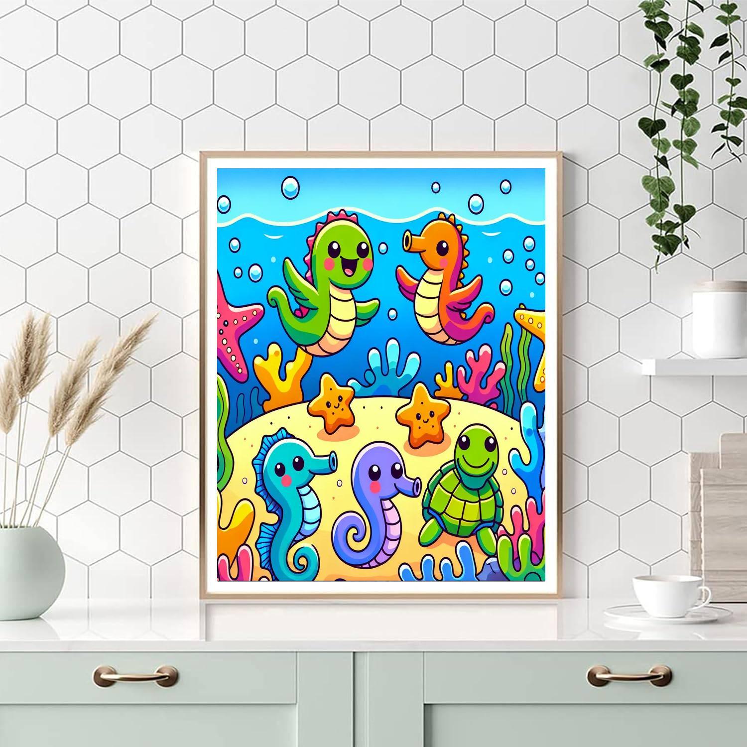 Playful Ocean Critters Numbered Painting Kits