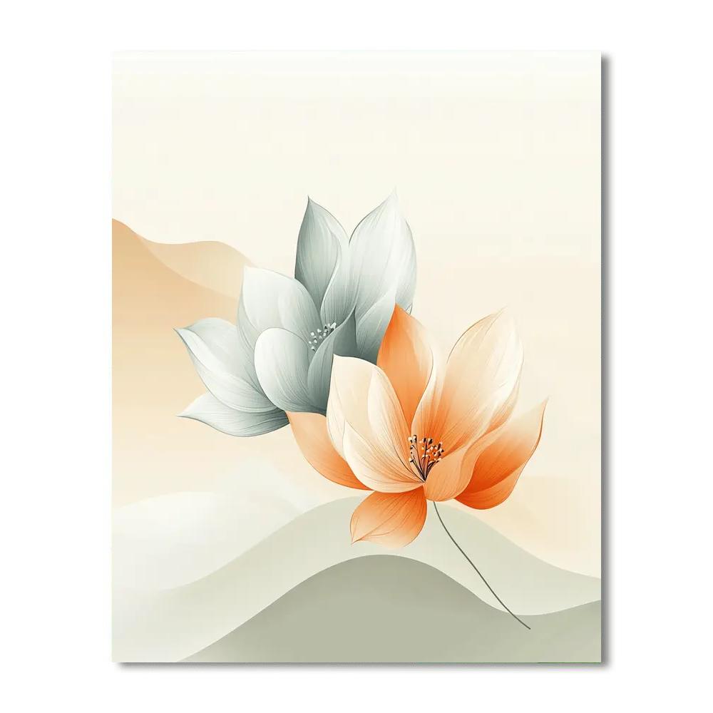 Zhao Mengfu Inspired Echoing Petals  Numbered Painting Kits
