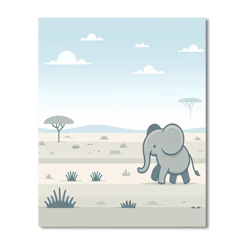 Enchanting Elephant Escape Number Painting