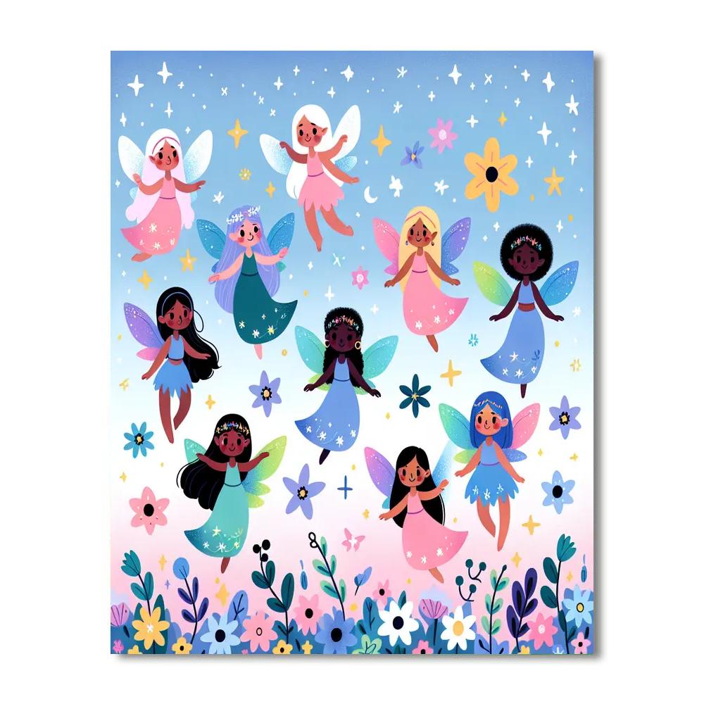 Rainbow Fairy Tales Paint By Numbers Art