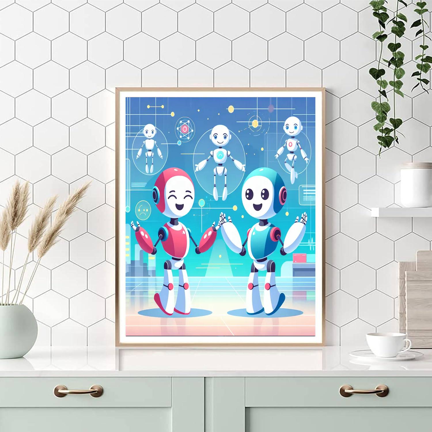 Robot Heroes Assemble Number Painting