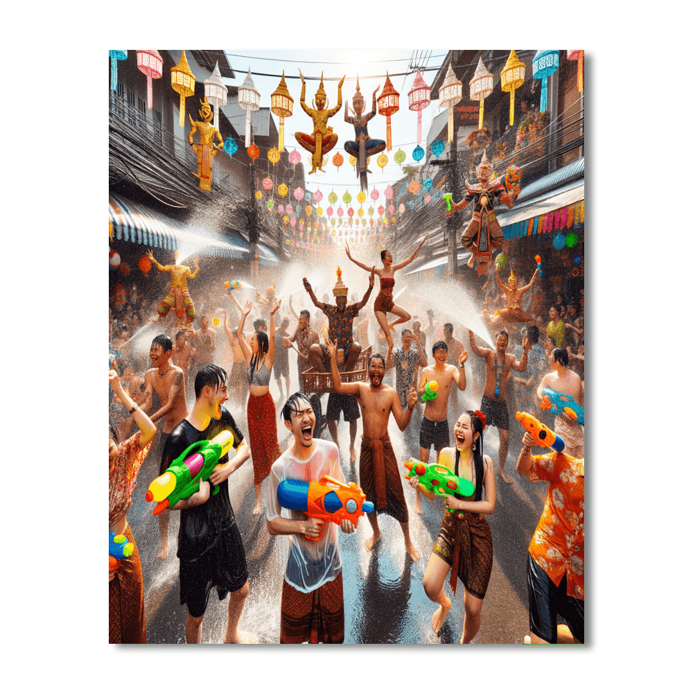 Songkran Water Festival Paint By Numbers Kits