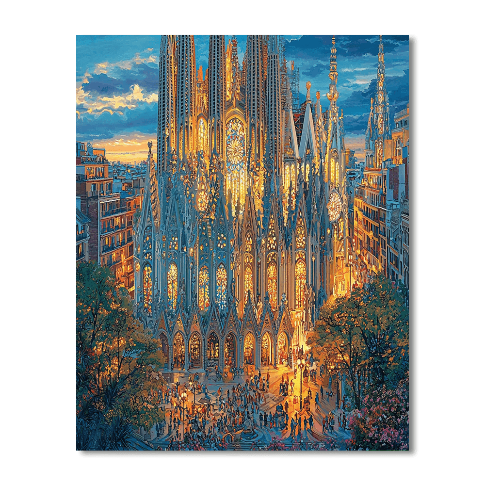 La Sagrada Familia - Barcelona, Spain Numbered Painting Kits