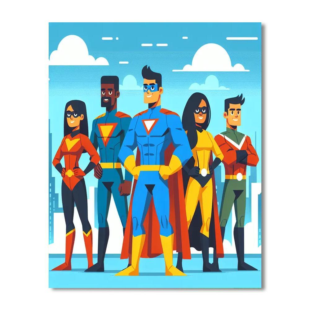 Superhero Friends Unite Paint By Color