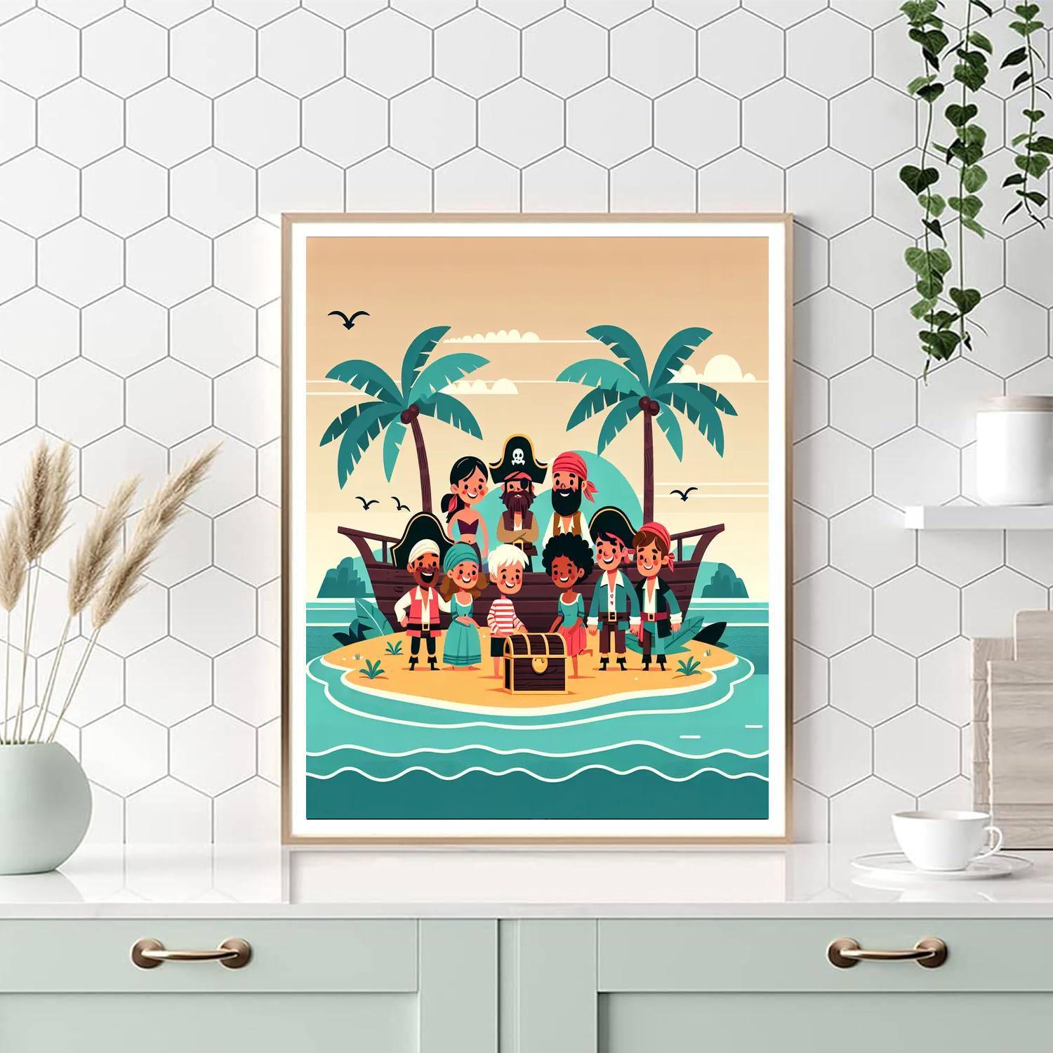 Pirate's Hidden Treasure Paint By Number
