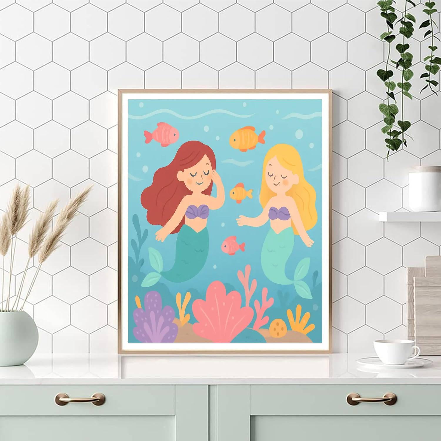 Underwater Mermaid Cove Paint By Numbers Kits