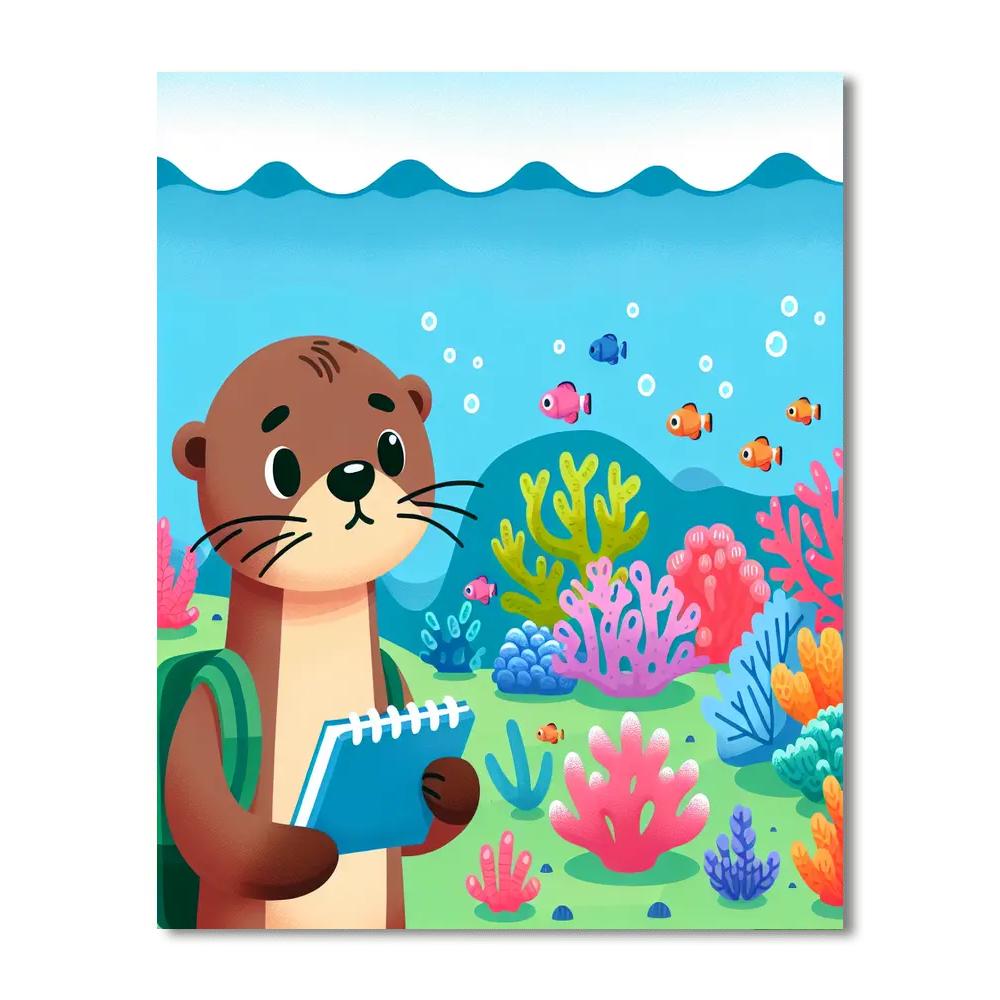 Oceanographer Otter Number Painting