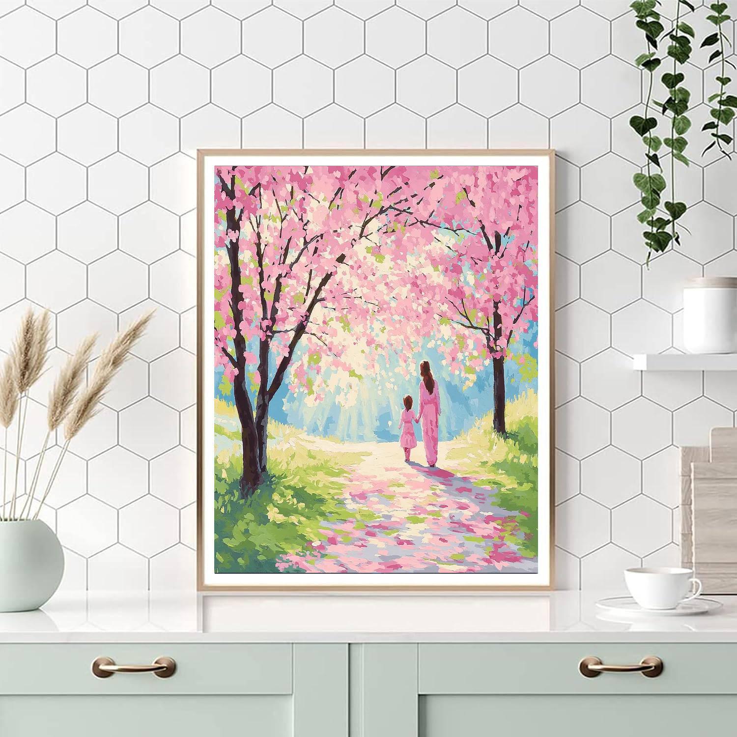 Love Under The Cherry Blossoms Numbered Painting Kits