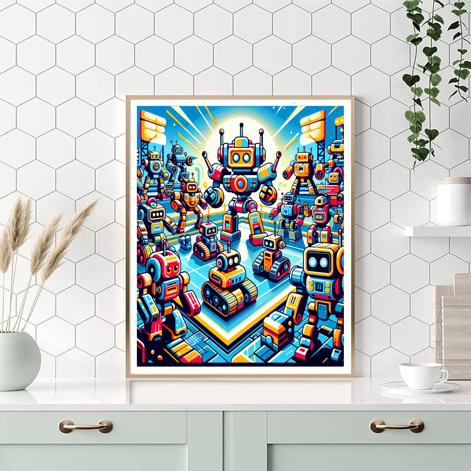 Robot Battle Arena Paint By Number