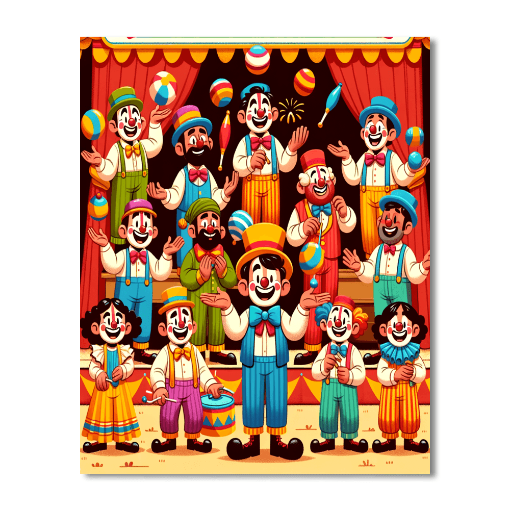 Silly Circus Clowns DIY Paint By Numbers