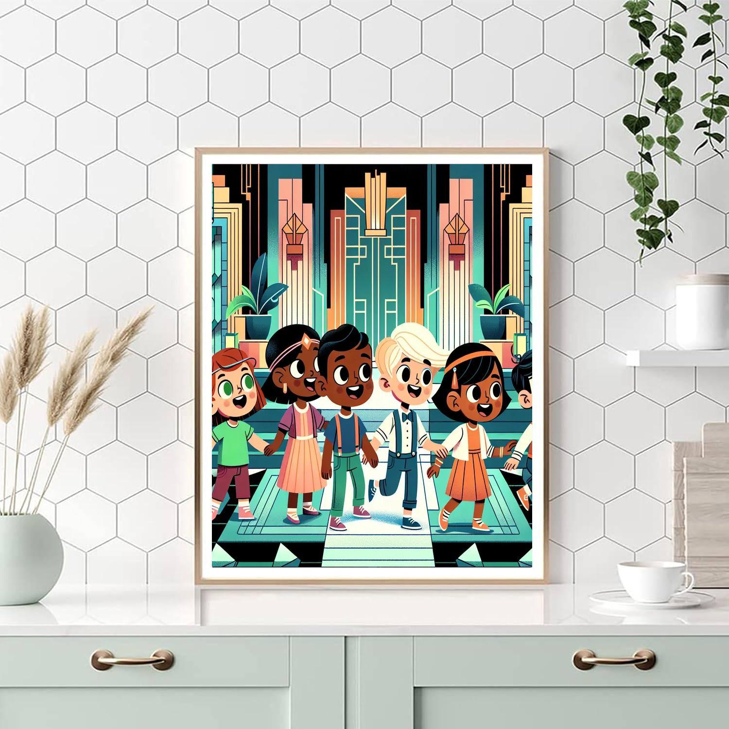 Art Deco Adventure Painting Number Kit