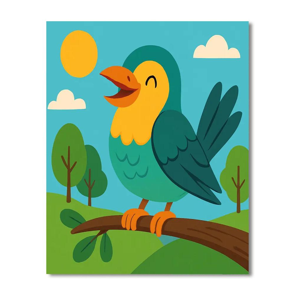 Charming Cuckoo Bird Paint By Numbers Art