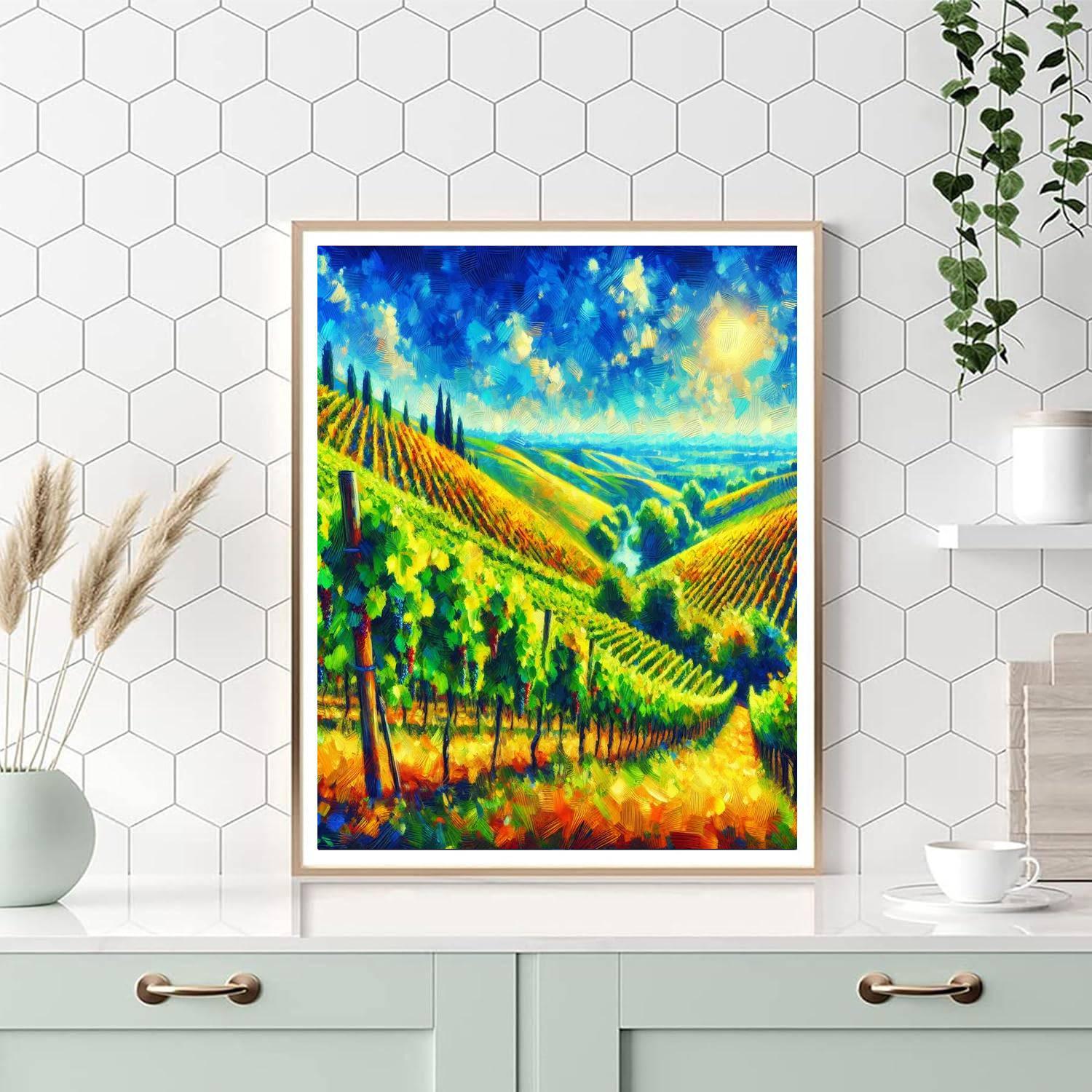 Vibrant Italian Vineyard Paint By Numbers