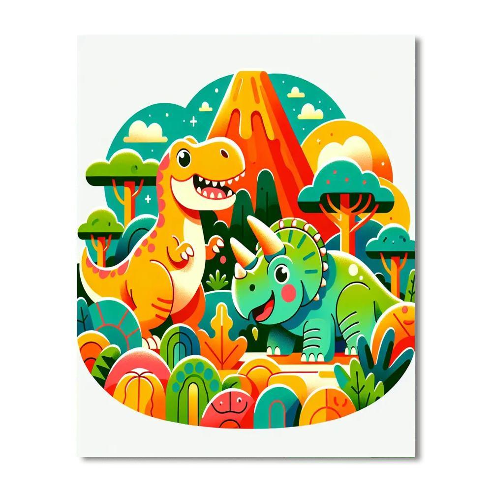 Adventures With Dino Friends Painting Number Kit