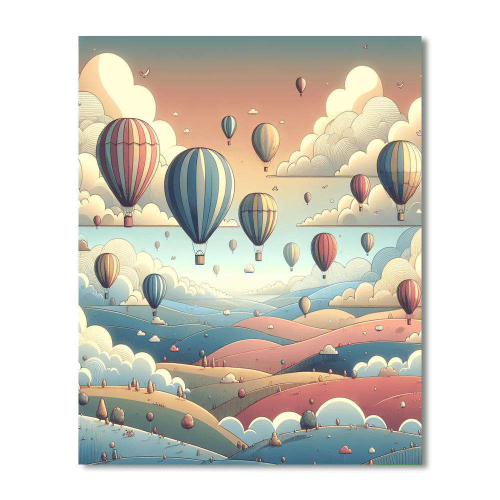 Dreamland Balloon Journey Paint By Numbers Art