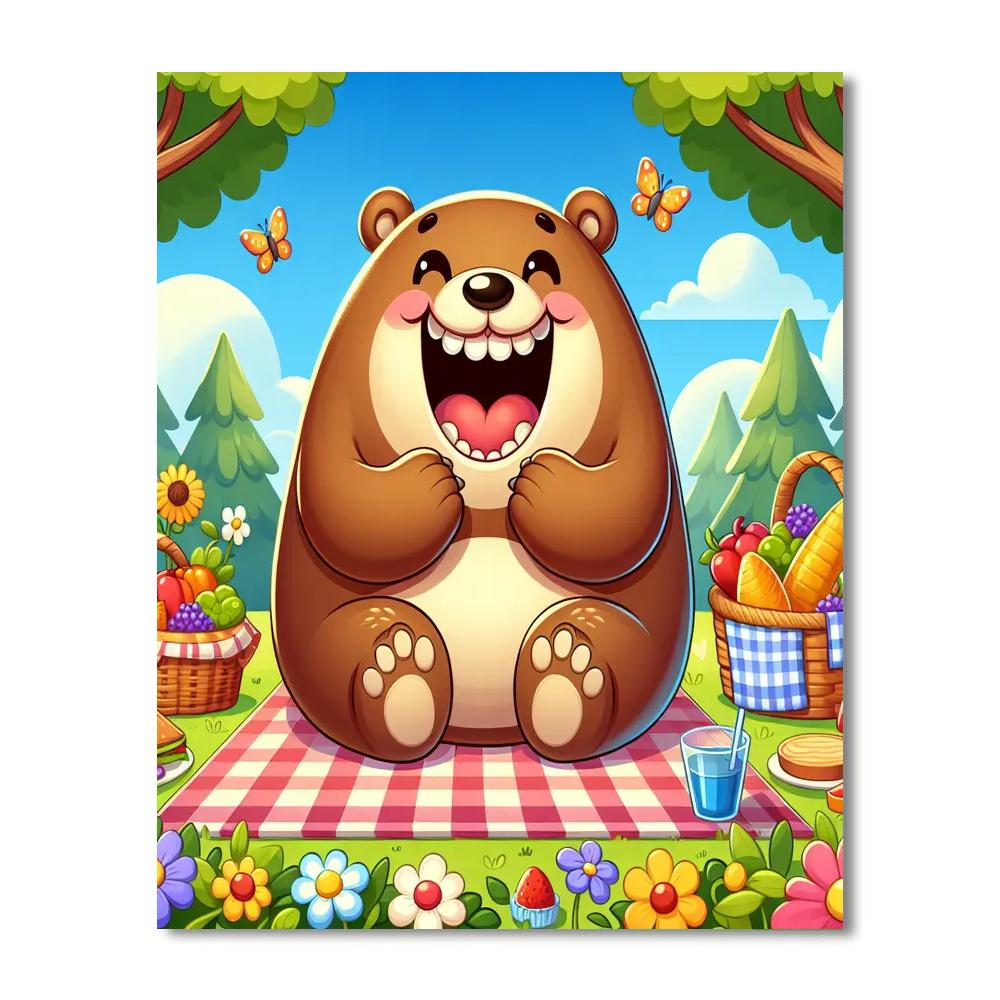 Bubbly Bear's Picnic Paint By Number