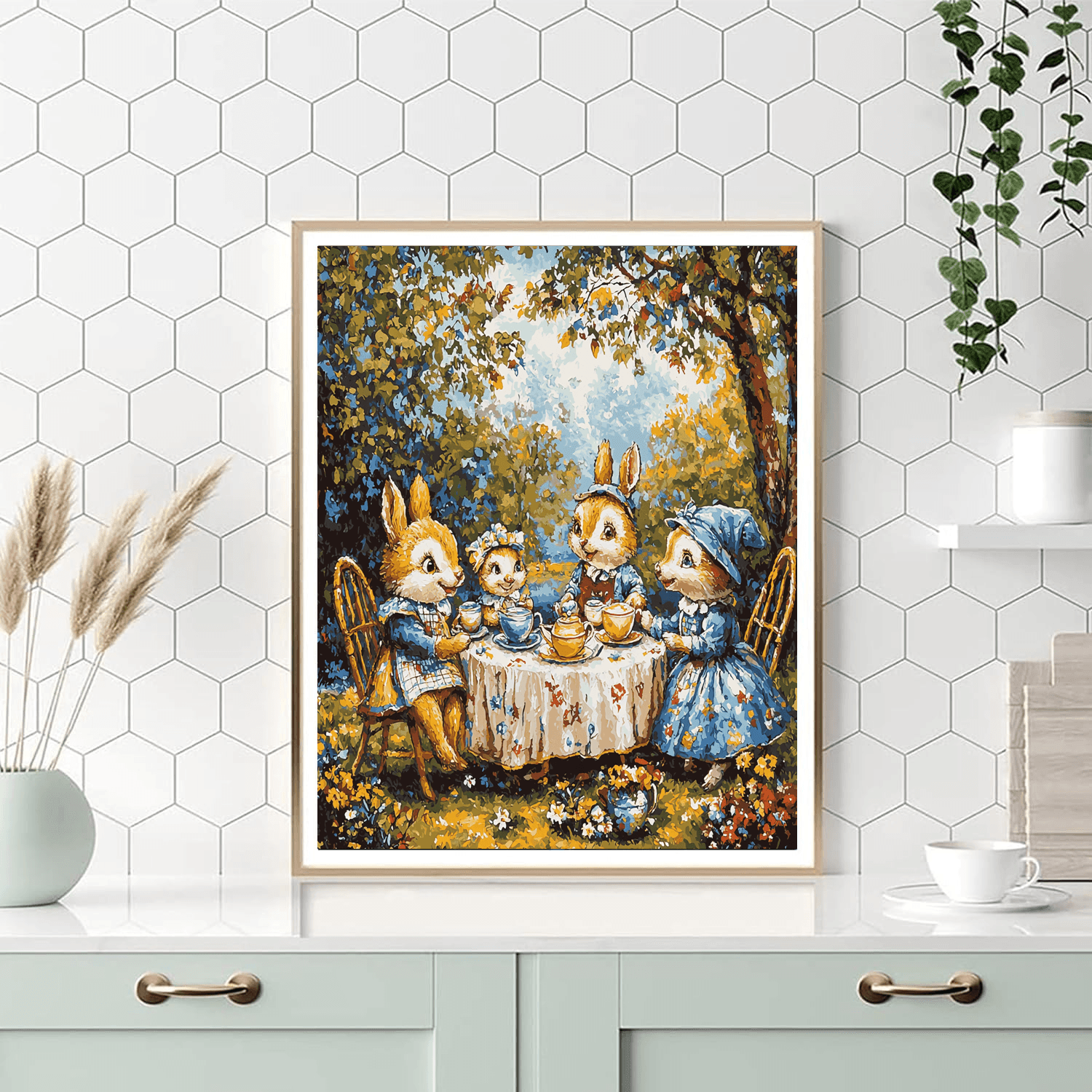 Beatrix Potter Inspired Whimsical Tea Party  Painting By Numbers Kit