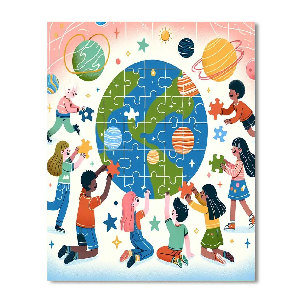 Planetary Puzzle Adventure Paint By Numbers