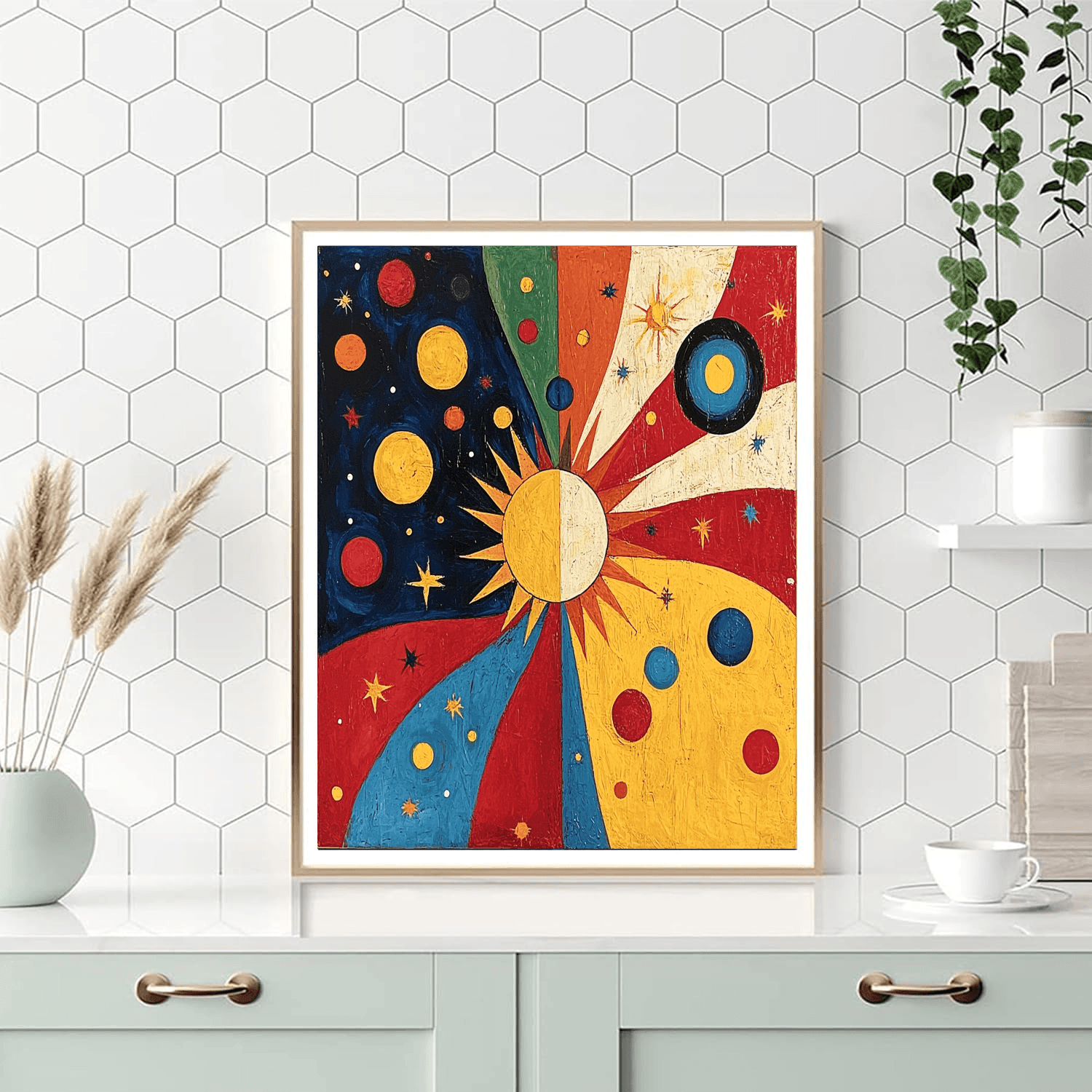 Joan Miró Inspired Celestial Whimsy  Paint By Numbers Art