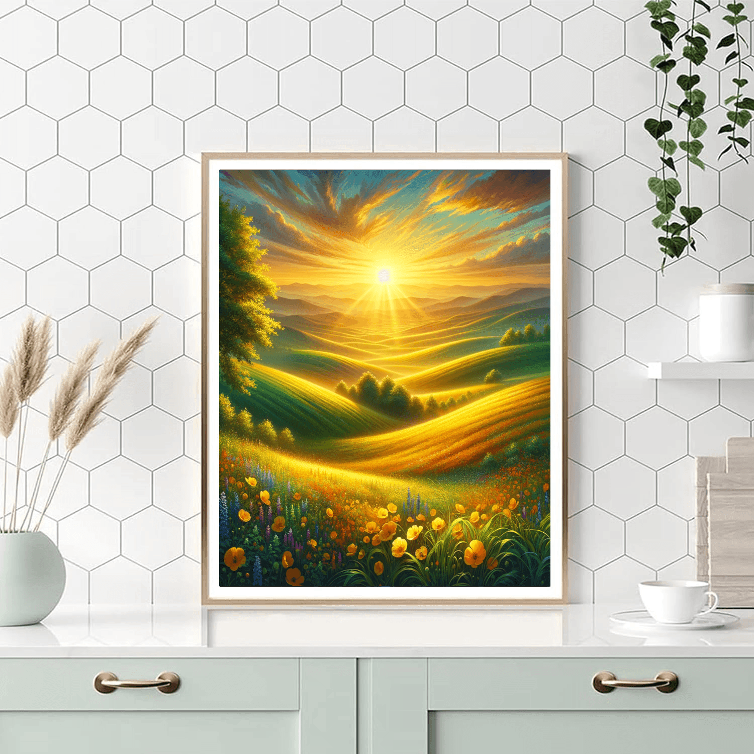 Golden Sunrise In The Countryside Paint By Numbers Kits