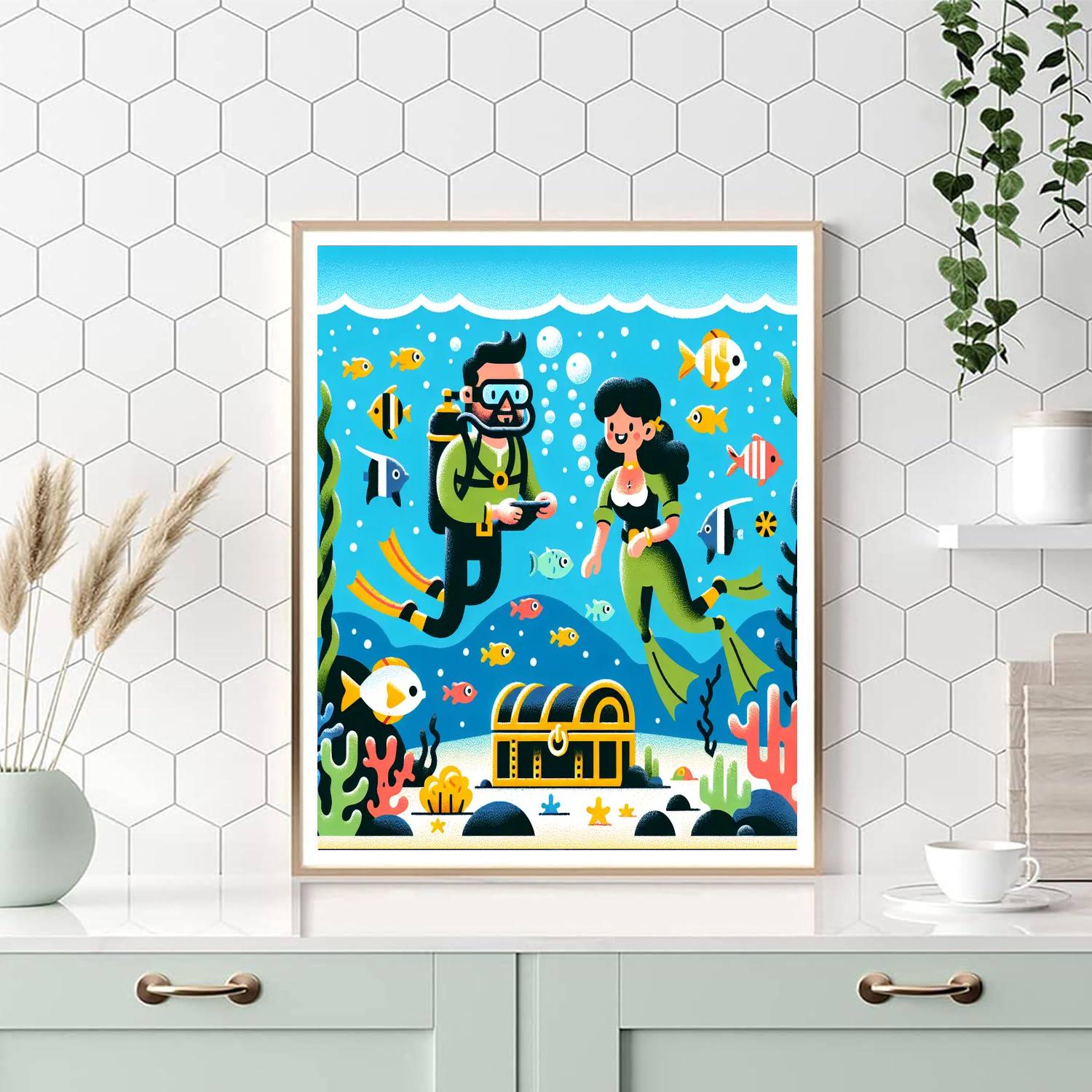 Deep Sea Diving Adventure DIY Paint By Numbers